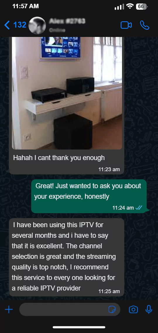 WhatsApp conversation - customer review